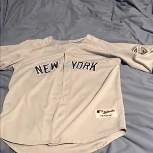 Majestic Gray New York Yankees jeter away Baseball Jersey  inaugural season